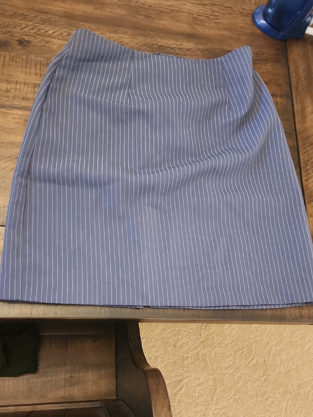 Michele Blue Pinstripe Mini Skirt